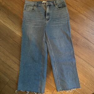 Pac Sun Cropped Wide Leg Jeans in Light Wash